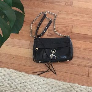 Rebecca Minkoff mini MAC black and gold crossbody